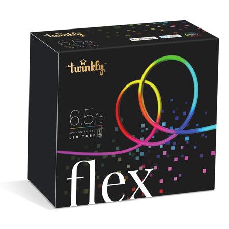Twinkly Flex Gen II 6.5' 200 RGB Flexible LED Light Tube, White Wire