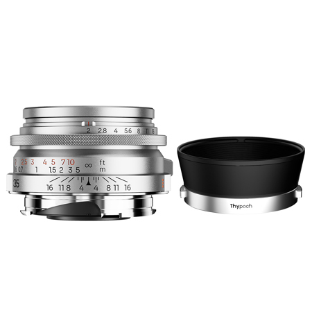 THYPOCH Ksana 35mm f/2 Aspherical Lens with Hood for Leica M Silver