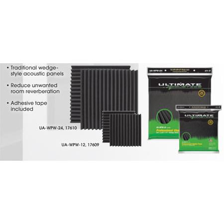 Ultimate Acoustics UA-WPW-24 Wedge Wall Panel Foam, 24x24x2" Size, Charcoal,Pair