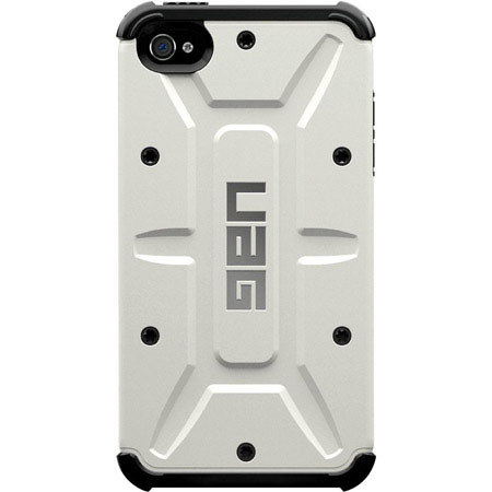 Urban Armor Gear Case with Screen Guard for iPhone 4 & 4S, White/Black