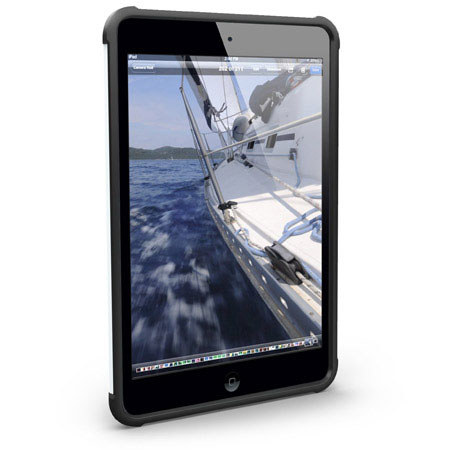 Urban Armor Gear Hardshell Case with Screen Guard for iPad Mini, White/Black