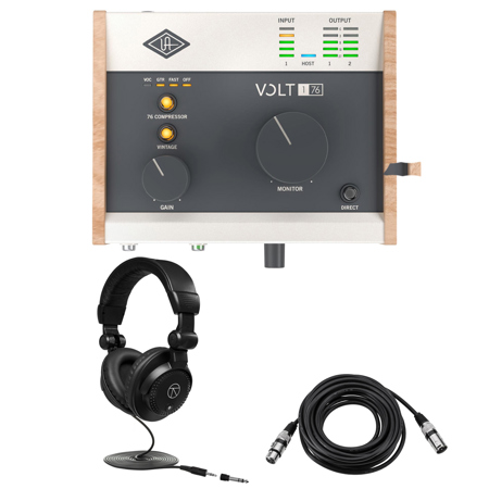 Universal Audio Volt 176 1x2 Audio/MIDI Interface, with Headphone & XLR Cable