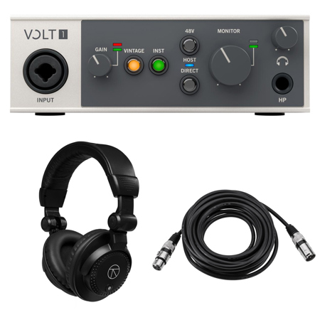 Universal Audio Volt 1 Portable 1x2 USB-C Audio/MIDI Interface, w/Accessory Kit