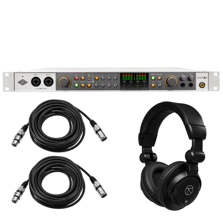 Universal Audio Volt 876 24x28 USB Rackmount Audio Interface, Bundle with TAPH100 Headphones, 2x 25' XLR Male to Female Professional Microphone Cable