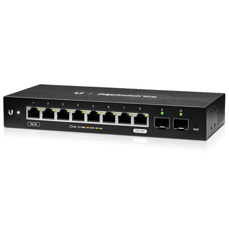 Ubiquiti Networks EdgeSwitch 10X 8-Port Managed PoE+ Gigabit Switch with 2x SFP