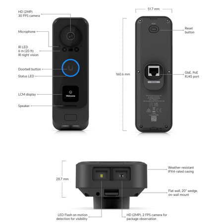 Ubiquiti Networks UniFi G4 PoE Video Doorbell Pro with PoE Smart - Main Image