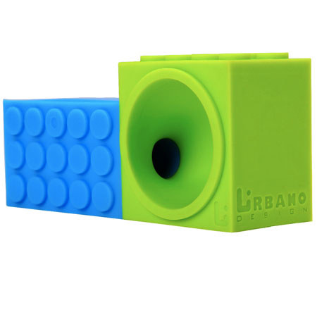 Urbano Design Silicone Amplifier for iPod Touch 4, Green & Blue