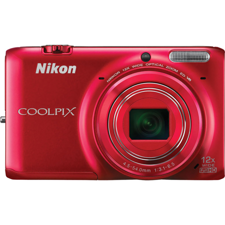 Nikon Coolpix S6500 16MP Digital Camera - Red