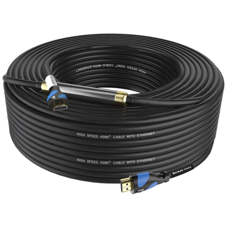 Postta HDMI Cable 2.0V with Built-in Signal Booster-Support 4K,3D,1080P, Ethernet, Audio Return-1 Pack (100')