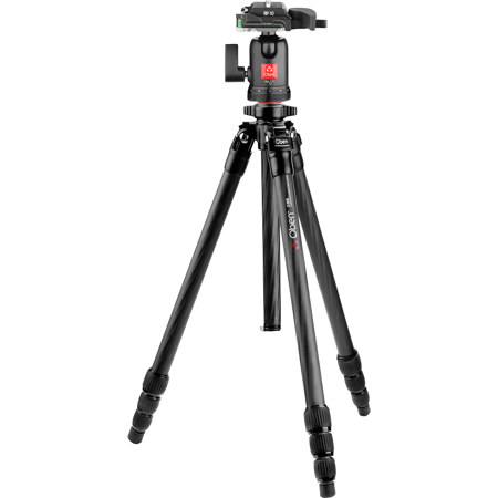 Oben CT-2431 Four-Section Carbon Fiber Tripod Load Capacity 8.8 lb