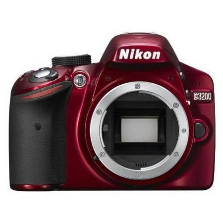Nikon D3200 24.2 MP Digital SLR Camera Body, Red