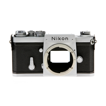 Nikon-F Manual Focus Camera Body SLR w/o Finder, Chrome