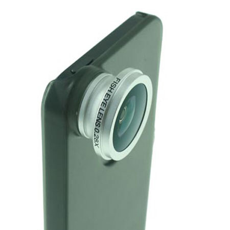USBfever FishEye + Wide Angle (+Macro) Lens for iPhone 5 (with BLACK back cover)