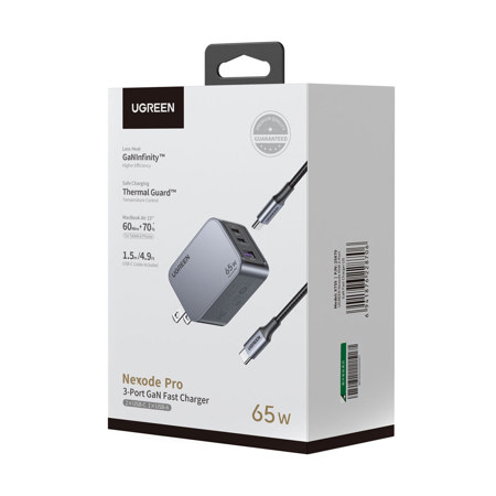 UGREEN Nexode Pro 65W 3-Port USB GaN Fast Charger