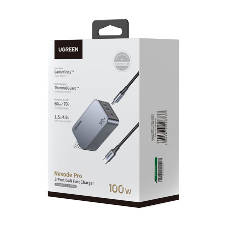UGREEN Nexode Pro 100W 3-Port USB GaN Wall Charger 25873