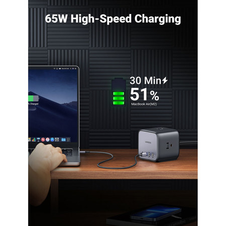 UGREEN 65W Charging Station, 7-in-1 USB C Power Strip with