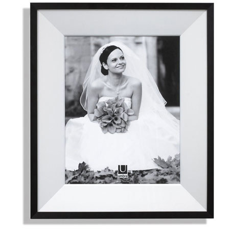 Umbra Madison Molded Photo Frame, 16x20"-11x14" Picture, Nickel / Black