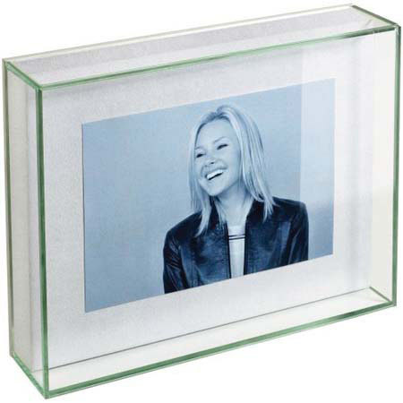 Umbra Halo, Glass Box Frame / Shadow Box with White Backdrop, for One 4x6" Photograph