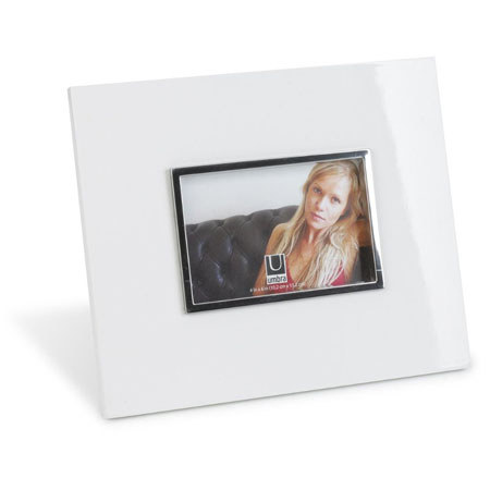 Umbra Sewuence, Wood Veneer Photo Frame Holds 3-4x6" Photos -White