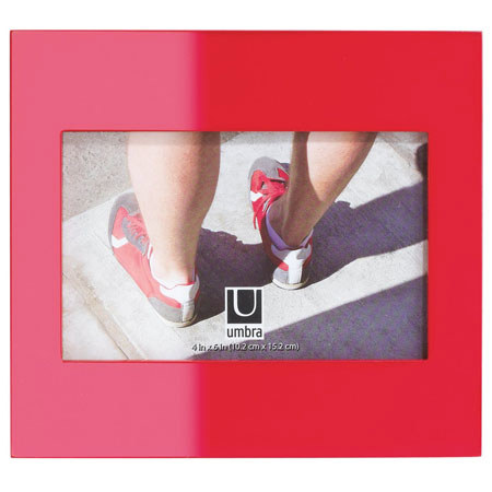 Umbra Simple, Desktop Wood Frame With Glass, For a 5x7" Photograph, Color: Red.