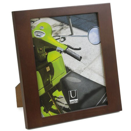 Umbra Simple, Desktop Wood Frame With Glass, for 8x10" Photograph, Dark Walnut
