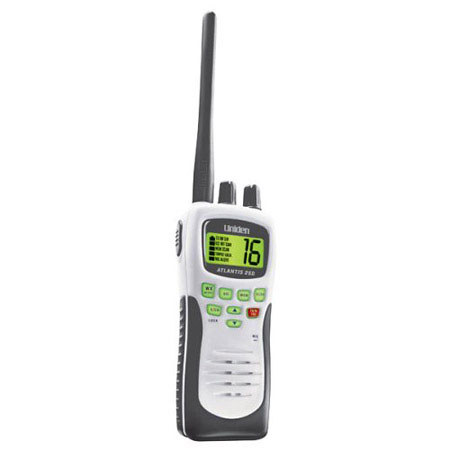 Uniden ATLANTIS-250G Handheld Two-Way VHF Marine Radio, White/Gray