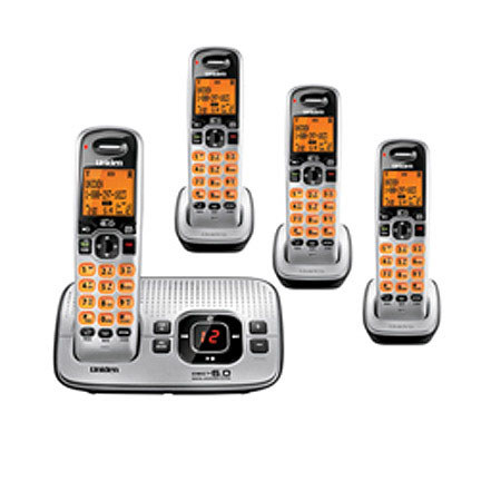 Uniden D1680-4 DECT 6.0 Cordless Phone with Digital Answering System, 4 Handsets
