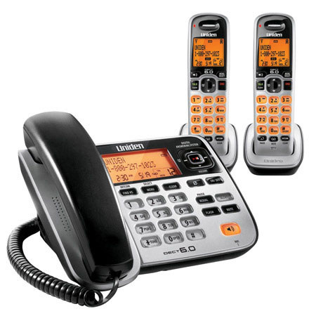 Uniden D1688-2 DECT 6.0 Corded/Cordless Phone with Digital Answering System