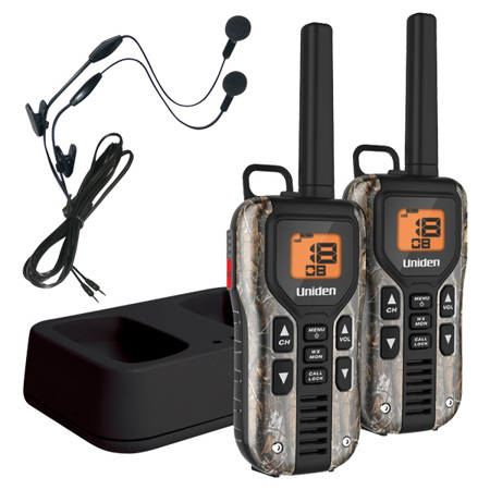 Uniden GMR4088-2CKHS 40-Mile Camo Two Way Radios with Charger & Headset, 2 Pack