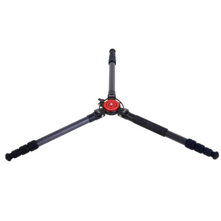 UniqBall IQuick3Pod 36.4 4-Section CF Professional Tripod, 56" Height, Black/Red