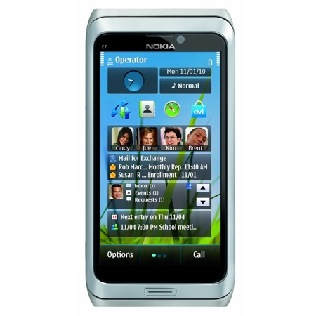 Nokia E7 E7-00 16GB Slide-Out Phone with Keyboard and Touchscreen, Silver
