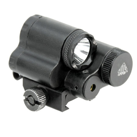 UTG Sub-Compact Aiming Adjustable Red Laser and LED Light for Rifles, Shotguns and Pistols with Picatinny Rail Mount