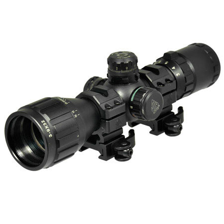 UTG 3-9X32 CQB Bug Buster Riflescope, Illum Mil-Dot, AO, 1" Tube, Rings