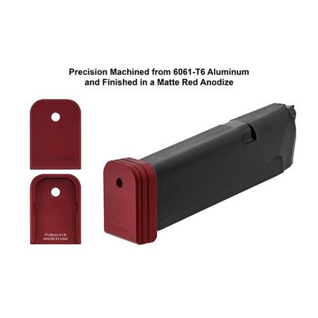 UTG PRO +0 Base Pad for Factory Glock Small Frame Magazines, Matte Red