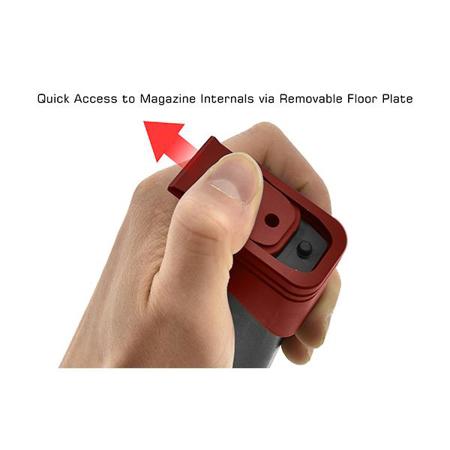 UTG PRO +5 Base Pad for Factory Glock 17/34 Magazines, Matte Red