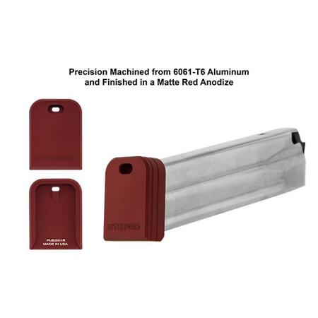 UTG PRO +0 Base Pad for Factory SA XD(M) 9mm Magazines with Square Spring, Red