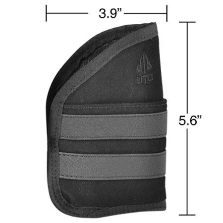 UTG Leapers 3.9" Ambidextrous Pocket Holster f/Sub-Compact 9mm & .40 Autos, Bk