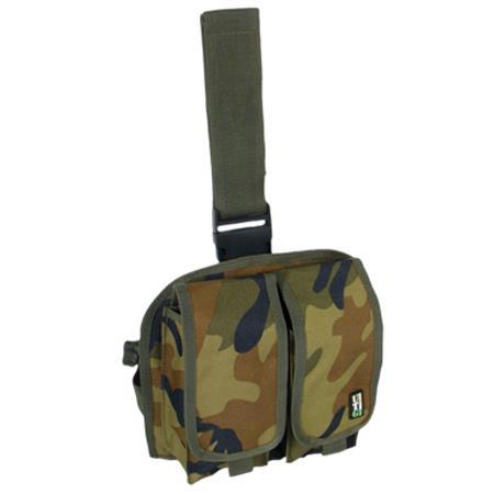 UTG Double Drop-leg Mag Pouch, Woodland Camo