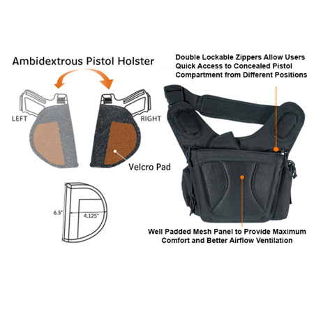 Leapers UTG Covert Carry Ambidextrous Messenger Bag