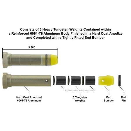 UTG H3 Recoil Buffer for AR15 Carbine, Hard Coat Anodize