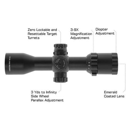 UTG 3-9x32 BugBuster Riflescope, SFP Mil-Dot Ret, Side Focus, 1" Tube, Rings