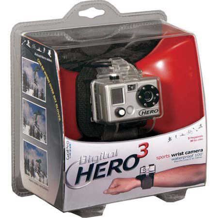 GoPro Digital HERO3, 3mp Digital Video & Photo All Season Sports Wrist Camera, Waterproof & Shockproof to 100'
