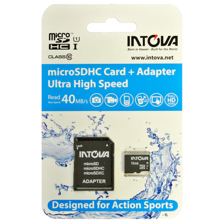 Intova 16GB Micro SD Card with Adapter for Action Cameras
