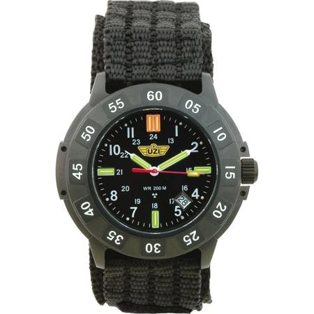 UZI Protector Swiss Tritium Thailand Movement Mens Watch with Nylon Strap, Black