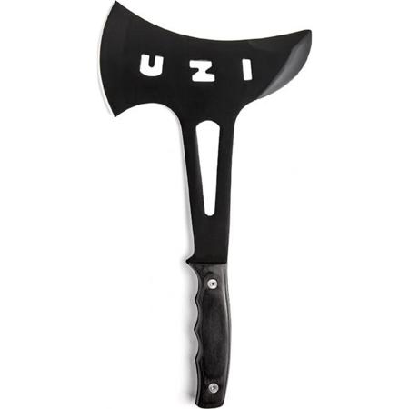 UZI 12.75" Battle Axe with Stainless Steel Blade, Wood Handle