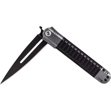 UZI 8" Covert Knife with Plain Stainless Steel Blade, Black/Gray
