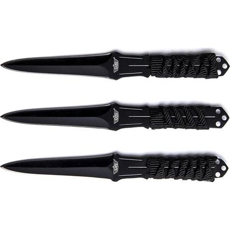UZI 6" Throwing Knife with Stainless Steel Blade, Pack of 3, Black/Silver