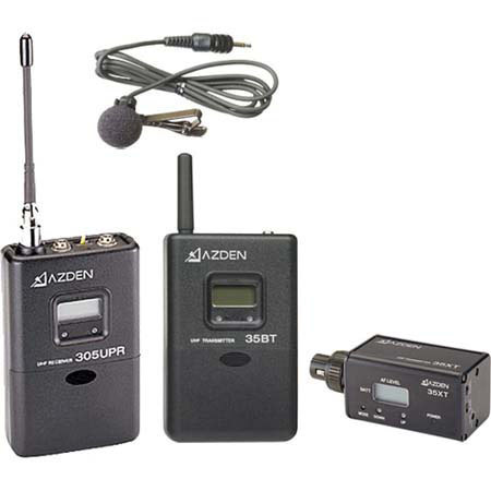 Azden 305ULX UHF On-Camera Body-Pack/Plug-In Combo Wireless System with 305UPR On-Camera Receiver and 35XT Plug-In Transmitter