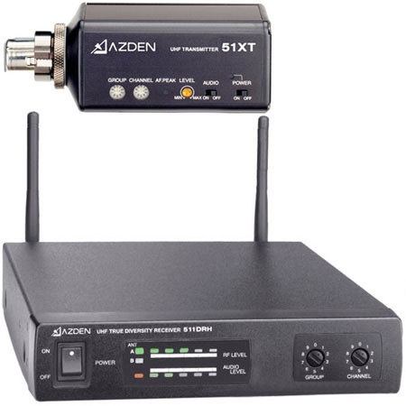 Azden 511XTH XLR Plug-in Transmitter System, with 511DRH Receiver & 51XT XLR Transmitter