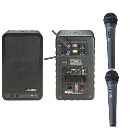 Azden APS 25b-VH2 Battery-Powered 20W 2-Way Speaker Sys